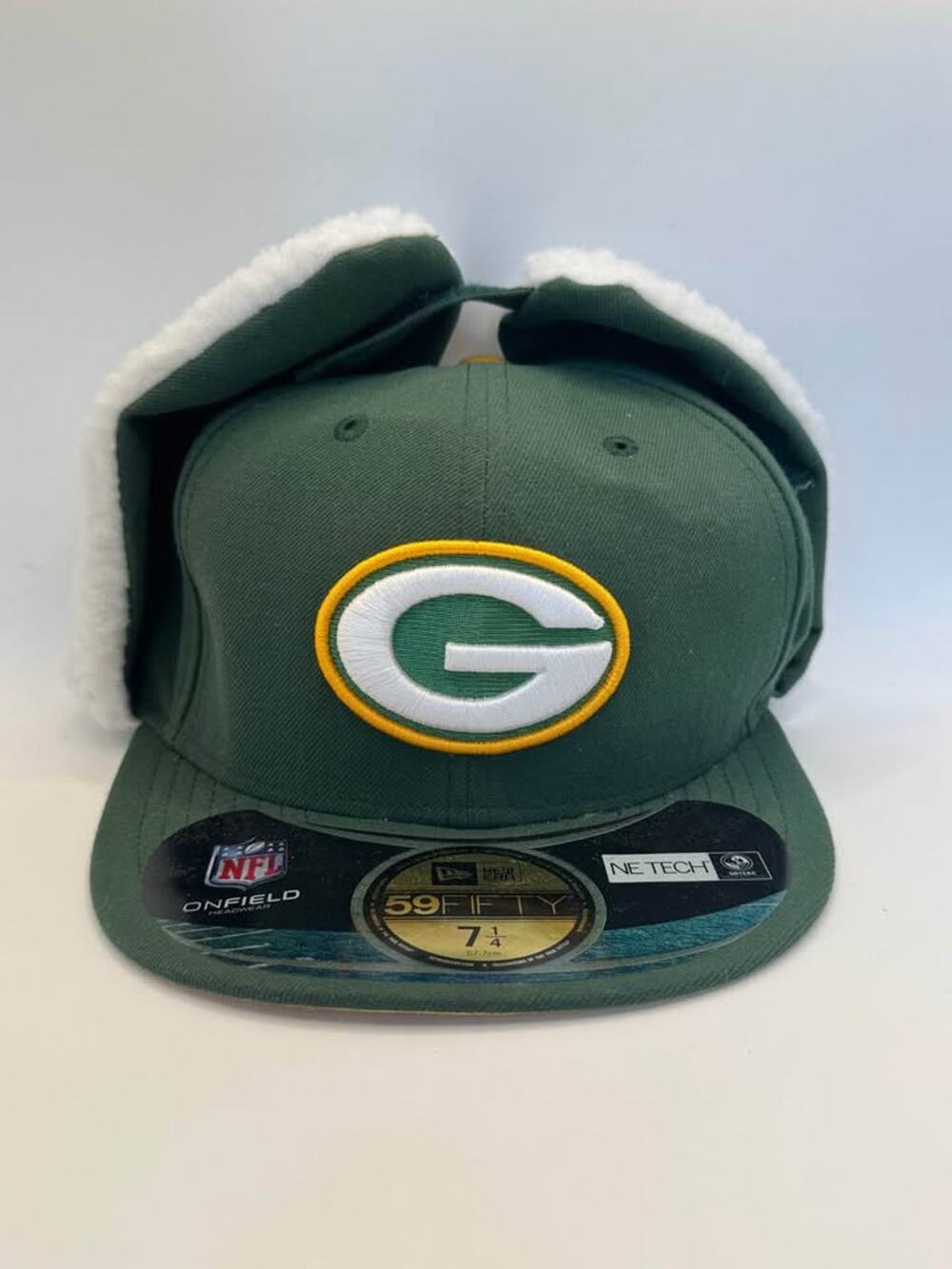 New Era Green Bay Packers 59FIFTY Trapper Hat Size 7 1/4